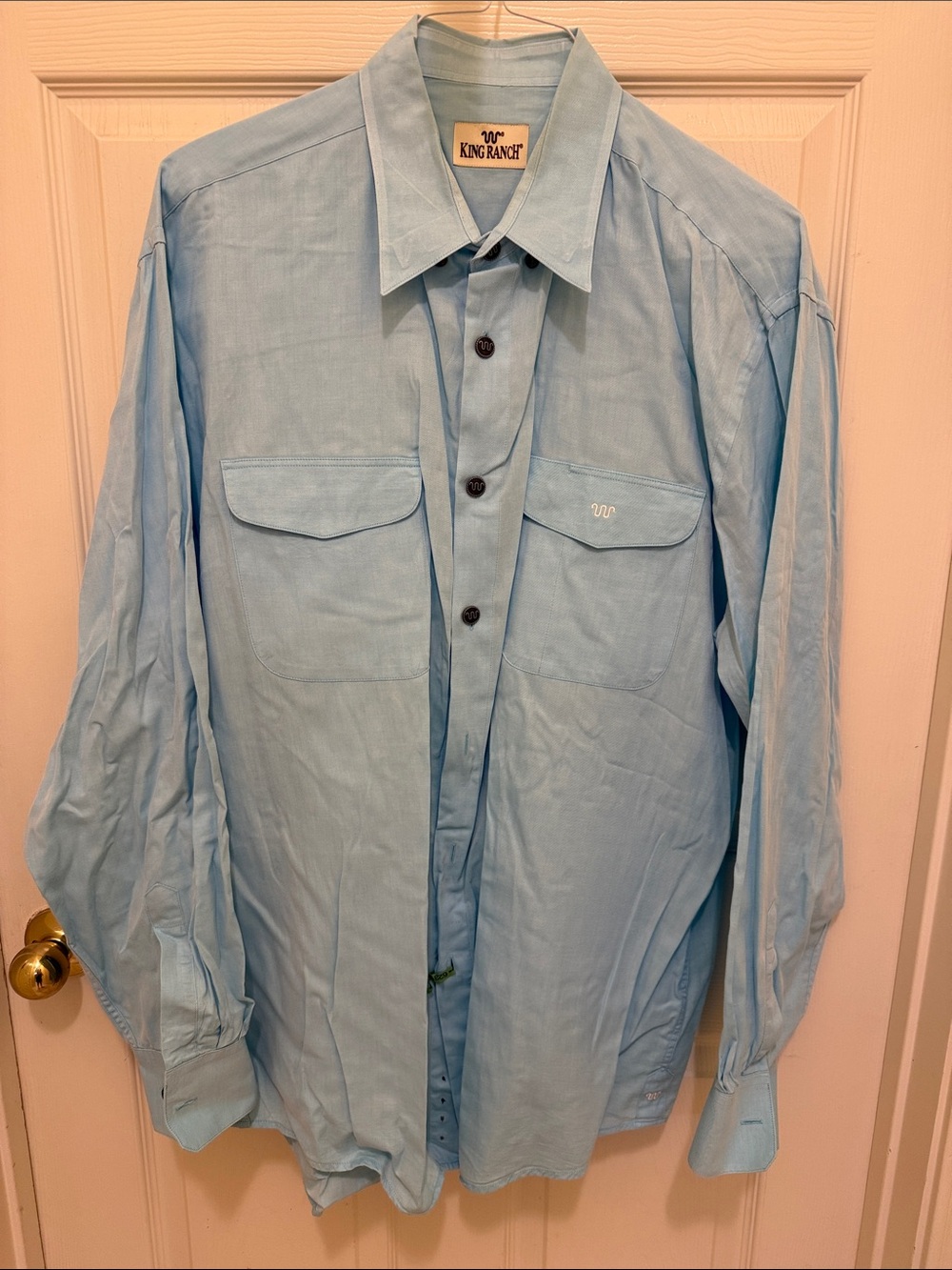 King Ranch Light Blue Men's Casual Button-Down Shirt